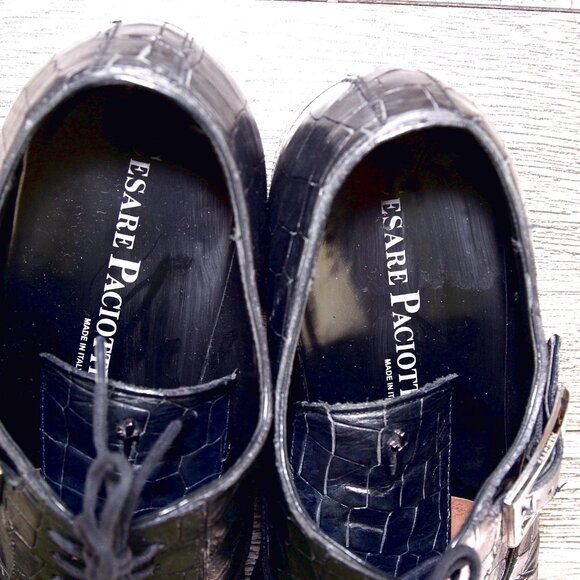 $550 Nordstrom CESARE PACIOTTI Oxford US 8 M Navy Croc Print * add $15 Trees main image 8